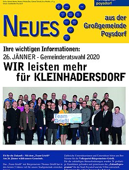 Wir für unser KLEINHADERSDORF. Blättern Sie Online und erfahren Sie alles wissenswerte zur Gemeinderatswahl 2020 für Kleinhadersdorf