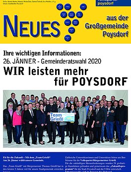 Wir für unser POYSDORF. Blättern Sie Online und erfahren Sie alles wissenswerte zur Gemeinderatswahl 2020 für Poysdorf