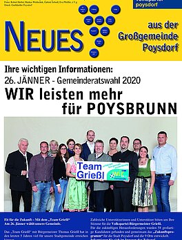 Wir für unser POYSBRUNN. Blättern Sie Online und erfahren Sie alles wissenswerte zur Gemeinderatswahl 2020 für Poysbrunn