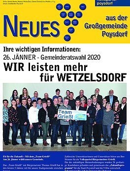 Wir für unser WETZELSDDORF. Blättern Sie Online und erfahren Sie alles wissenswerte zur Gemeinderatswahl 2020 für Wetzelsdorf